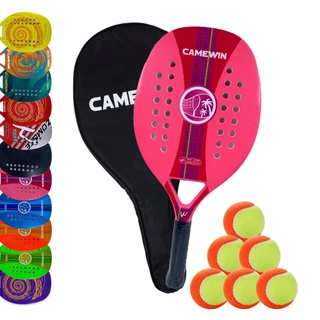 Kit Raquete Beach Tennis Camewin Ultra Leve Nova + 06 bolinhas em Oferta na Shopee