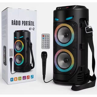 Caixa De Som Bluetooth Grande 2000w Amplificada Com Microfone + Alça