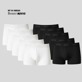 Kit 10 Cuecas Boxer Masculinas NUVVO | Conforto, Estilo e Durabilidade Premium