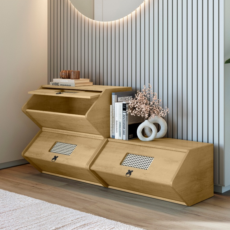 Caixa Baú Organizador de Madeira 01 Unidade Quarto Sala