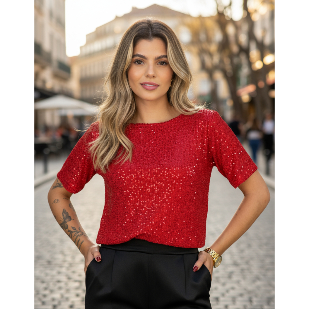 Blusinha Paetê Curta Cropped Festas De Réveillon Balada Luxo Brilho ...