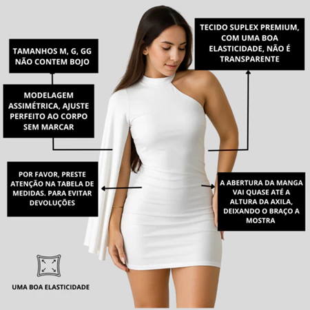 Vestido Feminino Nula Manga Moda Gringa Paty Show suplex premium vestido de festa