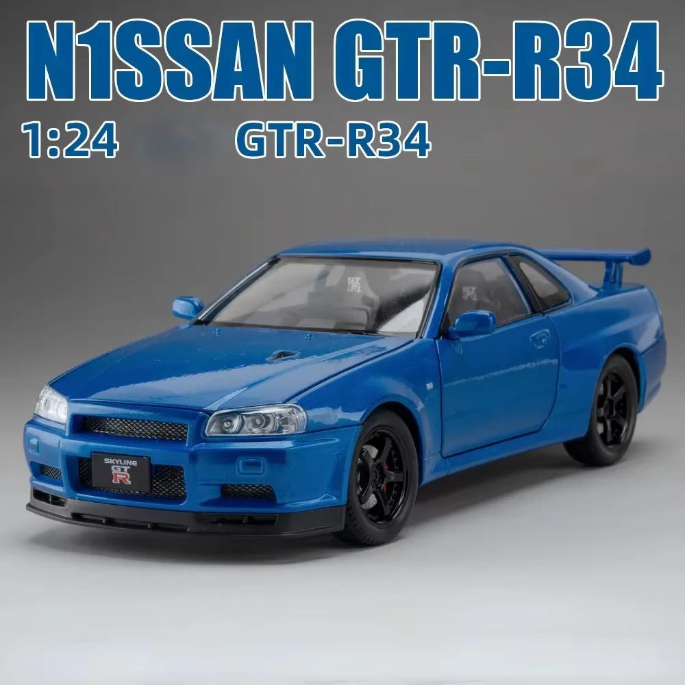 Miniatura Nissan Skyline GTR R34 Azul 1:24 Brian Velozes Furiosos