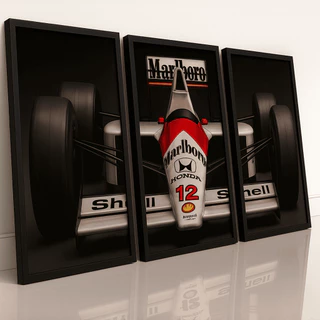 Quadros Decorativos 3 Peças Formula 1 Carro De Corrida Profissional Sala Quarto
