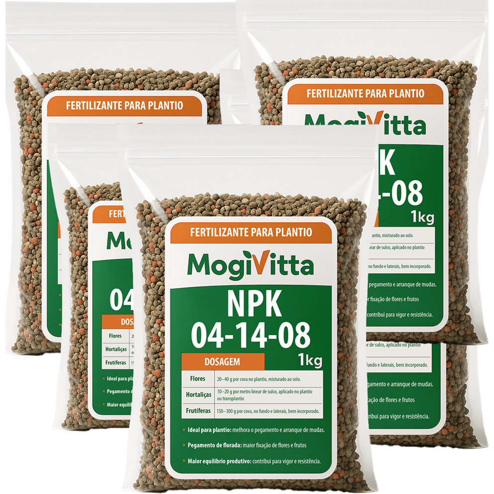 5Kg Fertilizante adubo NPK 04 14 08 para plantio cobertura floração ...