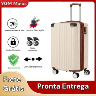 Mala De Viagem Polipropileno Zíper Extensível Rodas 360 Removíveis Bordo Pequena Media 10KG