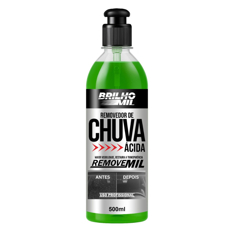 Removedor de Chuva Ácida Concentrado- Tira Manchas de Vidro Brilho Mil 500ml