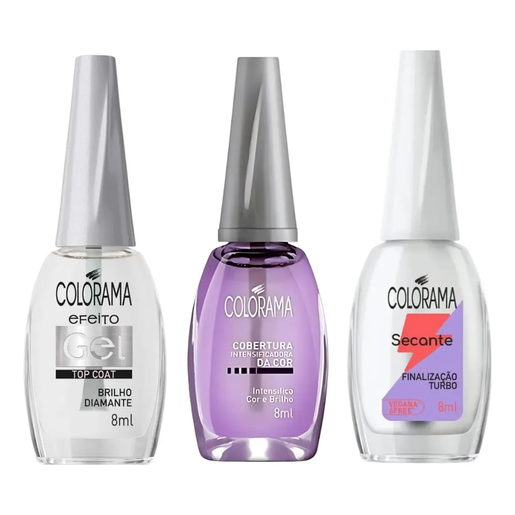 Esmaltes Colorama - TOP COAT EFEITO GEL + COBERTURA INTENSIFICADORA DA ...