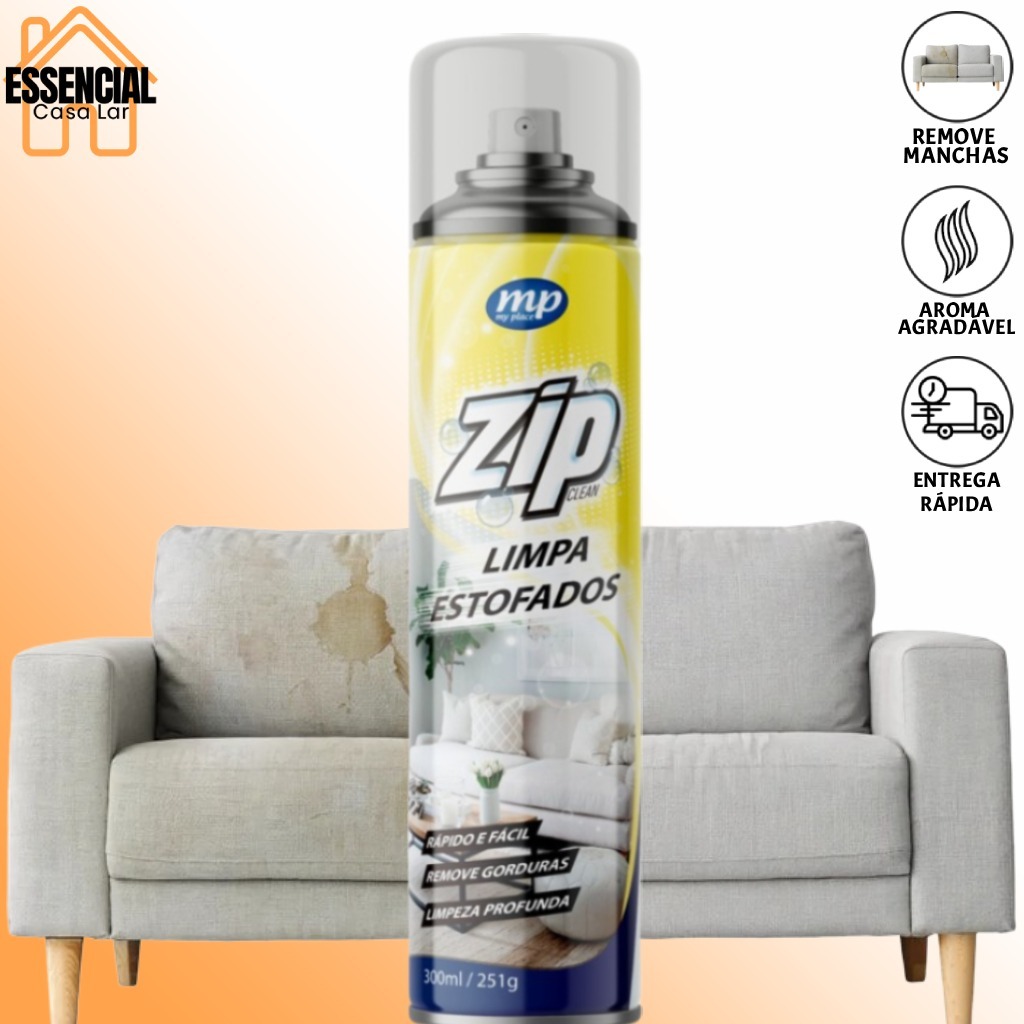 Espuma Spray Zip Clean 300ml Limpa a Seco Sofá, Estofado, Banco de ...