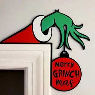 Decoração de Natal para Porta GRINCH - Merry Christmas