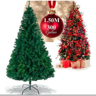 Árvore De Natal Grande Pinheiro Luxo Cheia Cor 1.50m Verde 300 Galhos 1 50 Arvore De Natal Grande Fitpolo