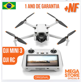 Drone DJI Mini 3 RC Com Tela Câmera 4K HDR Profissional GPS WiFi Original Lacrado + NF