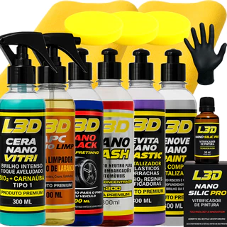 Kit Cera Automotiva L3D  Linha Completa Para Todas as Partes do Veiculo em Oferta na Shopee