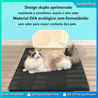 Coletor de Areia para Gatos EVA Dupla Camada Anti-Sujeira, Lavável a Água, Tamanho Grande 61x76 cm