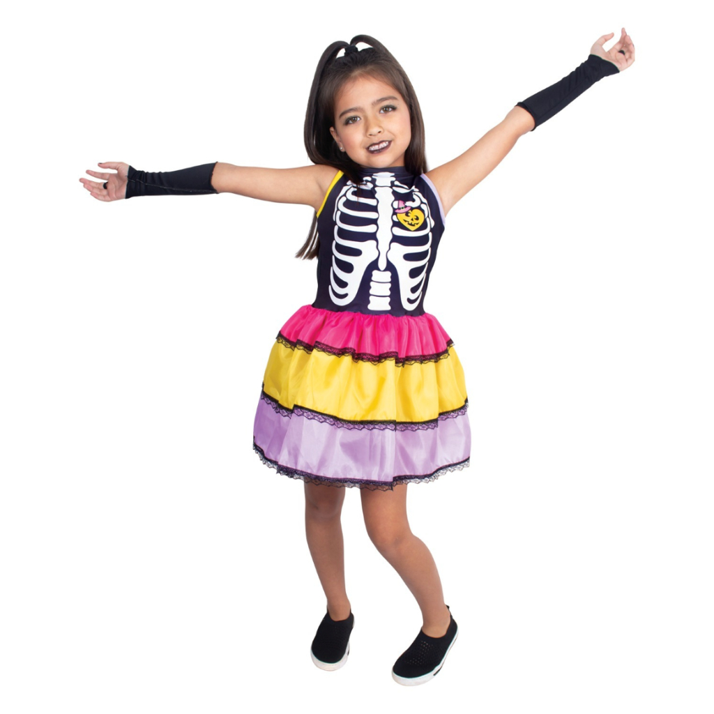 Fantasia Caveira Mexicana Infantil Menina Brink Model 3413 | Shopee Brasil