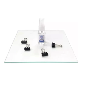 Base mesa de vidro compatível com Bambu Lab A1 mini 180 x 180mm + 4 Presilhas + Adesivo líquido