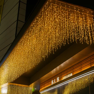 Cascata de Luz 400 LEDs Branco Quente 10m Fixa Natal Festas 110v/220v