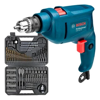 Kit Furadeira Impacto Parafusadeira Bosch GSB 450 RE 110V + Jogo Brocas e Pontas 103 Peças