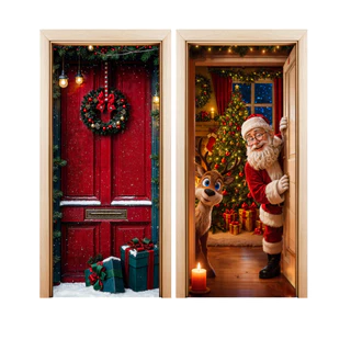 KIT 2 Capas de Porta Natal Tecido Sublimado 0,85x2,10 Decorativa Decoração Veste Fácil
