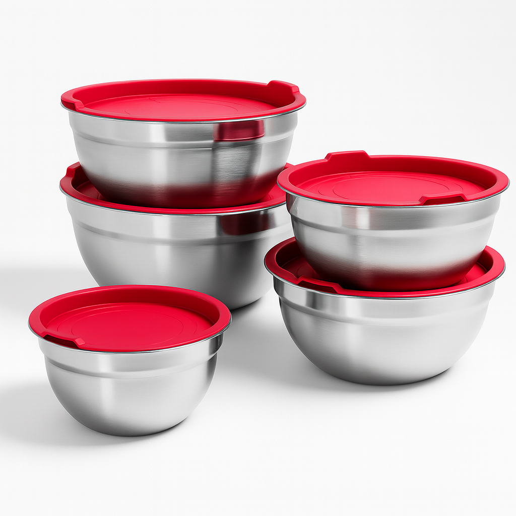 Kit Tigela Bowl para Alimentos Cozinha Louça Inox Utensílios