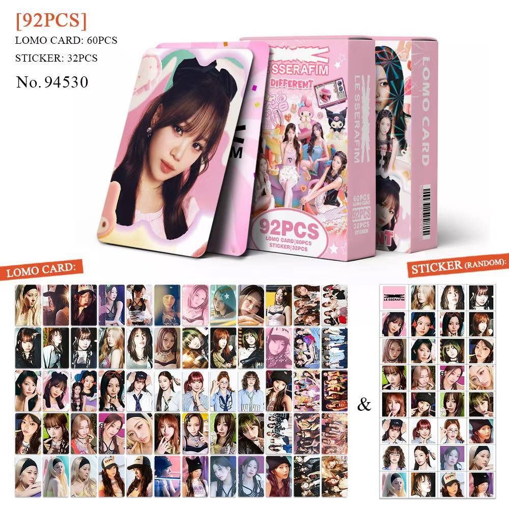K-POP 60pcs/box com 32pcs adesivo LE SSERAFIM Photocard Pronto