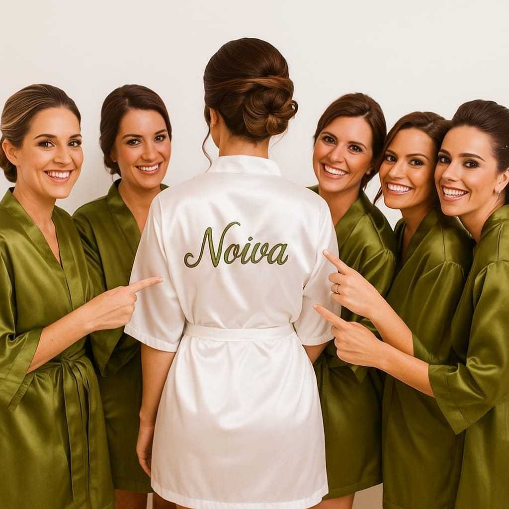 Kit de Robes para Noiva e Madrinhas – Conforto e Elegância em Cetim ...