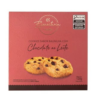 Cookies sabor baunilha com Gotas de chocolate ao Leite 120g ORIGINAL Biscoiteria Cacau Show em Oferta na Shopee