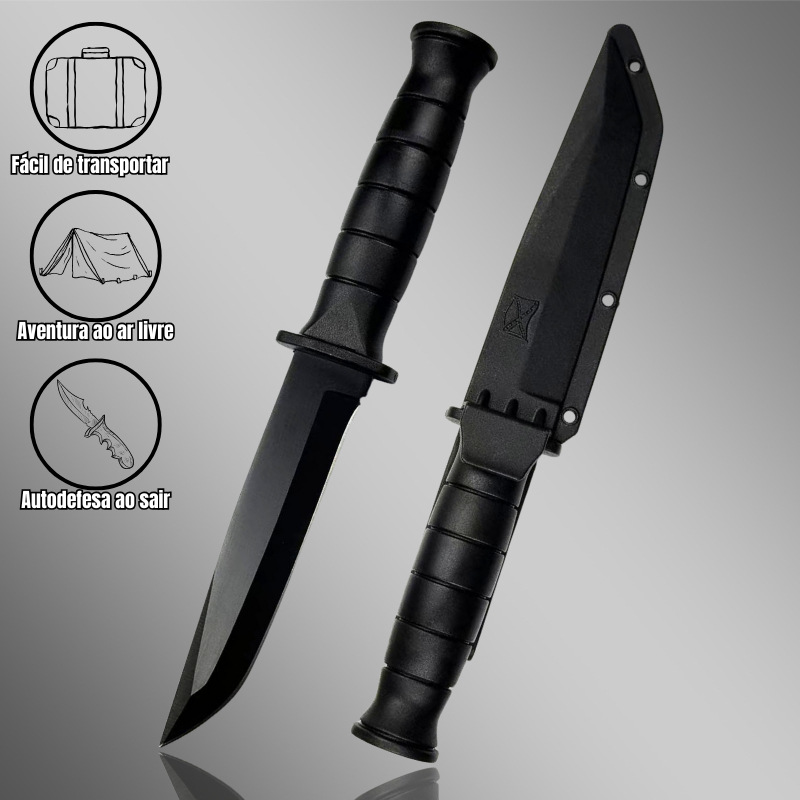 Faca Outdoor 24,5cm Aço Inox 5Cr13MoV com Cabo em ABS + Bainha