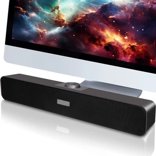 Caixa De Som Soundbar Subwoofer KNUP Para Pc Caixinha Computador Notebook TV P2 USB Potente Preto