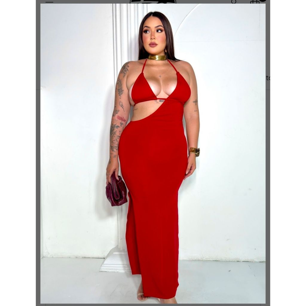 Vestido Feminino Gringa Plus Size | Shopee Brasil