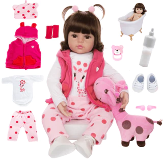 Boneca Bebê Reborn Girafinha Luxo Nova Realista Pode Dar Banho Envio Imediato em Oferta na Shopee