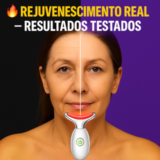 Massageador Facial LED 5 em 1 Anti Rugas – Lifting, Vibração e Luz Rejuvenescedora