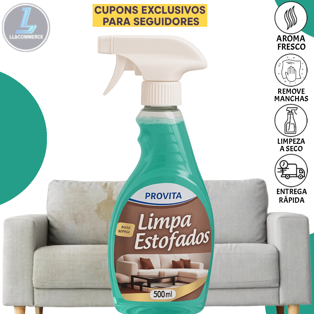 Limpa Estofados Provita 500ml Espuma a Seco Clean que Remove Manchas ...