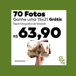 Revelação de Fotos 10x15 Cliqueria | Pacote 70 fotos em Oferta na Shopee