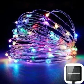 Luzes de Cordão LED Solar 10m/20m à Prova d'Água para Exterior, 8 Modos, Decoração de Natal e Árvores