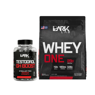 Kit Testodrol-GH Boost 60 cápsulas + Whey Protein One Refil 900g Dark Lab - Proteina com BCAA, Glutamina, Arginina