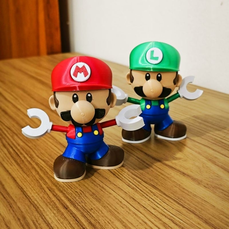 Bonecos Mario e Luigi 3D Premium com Mãos Porta-Objeto – Decoração Gamer Criativa em Oferta na Shopee