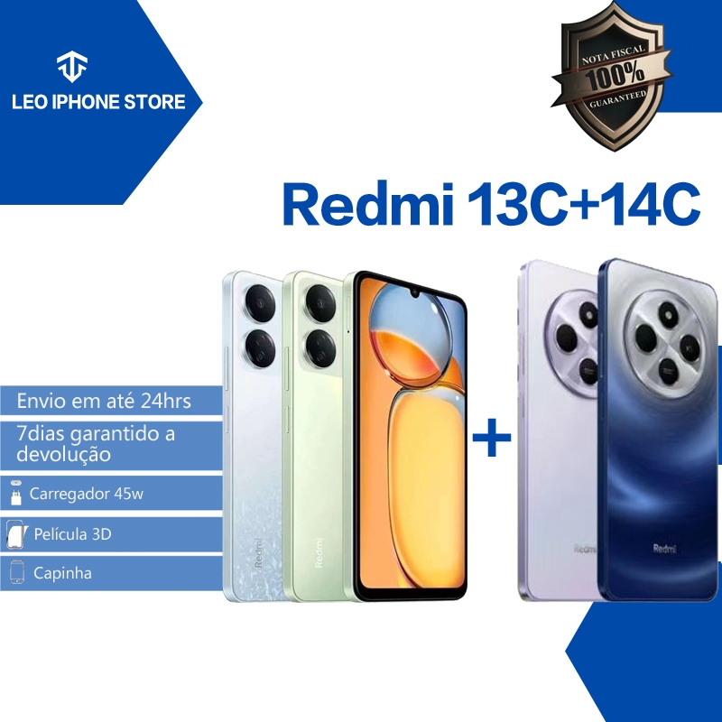 Smartphone Celular Xiaomi Redmi 14c/13c 256gb 8gb RAM 128gb 4gb
