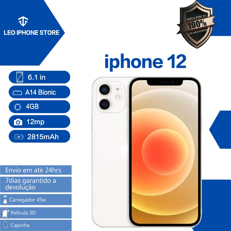 iPhone12 128GB ホワイト￼ iPhone 12 Apple 128GB Branco Tela 6,1” 12MP iOS - iPhone 12