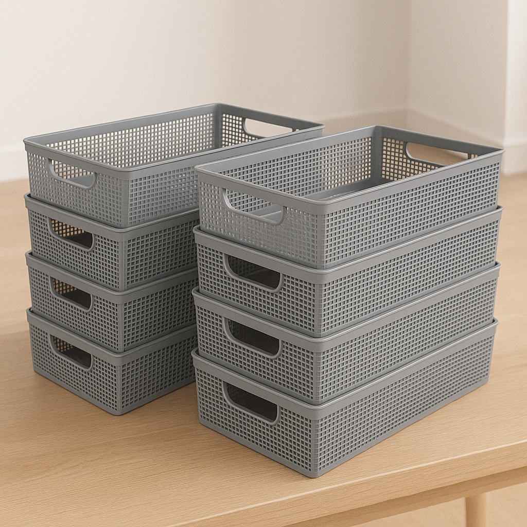 Kit 8 Cestos Organizadores Multiuso Empilhável 2 Litros Armário Gaveta Lavanderia | Shopee Brasil