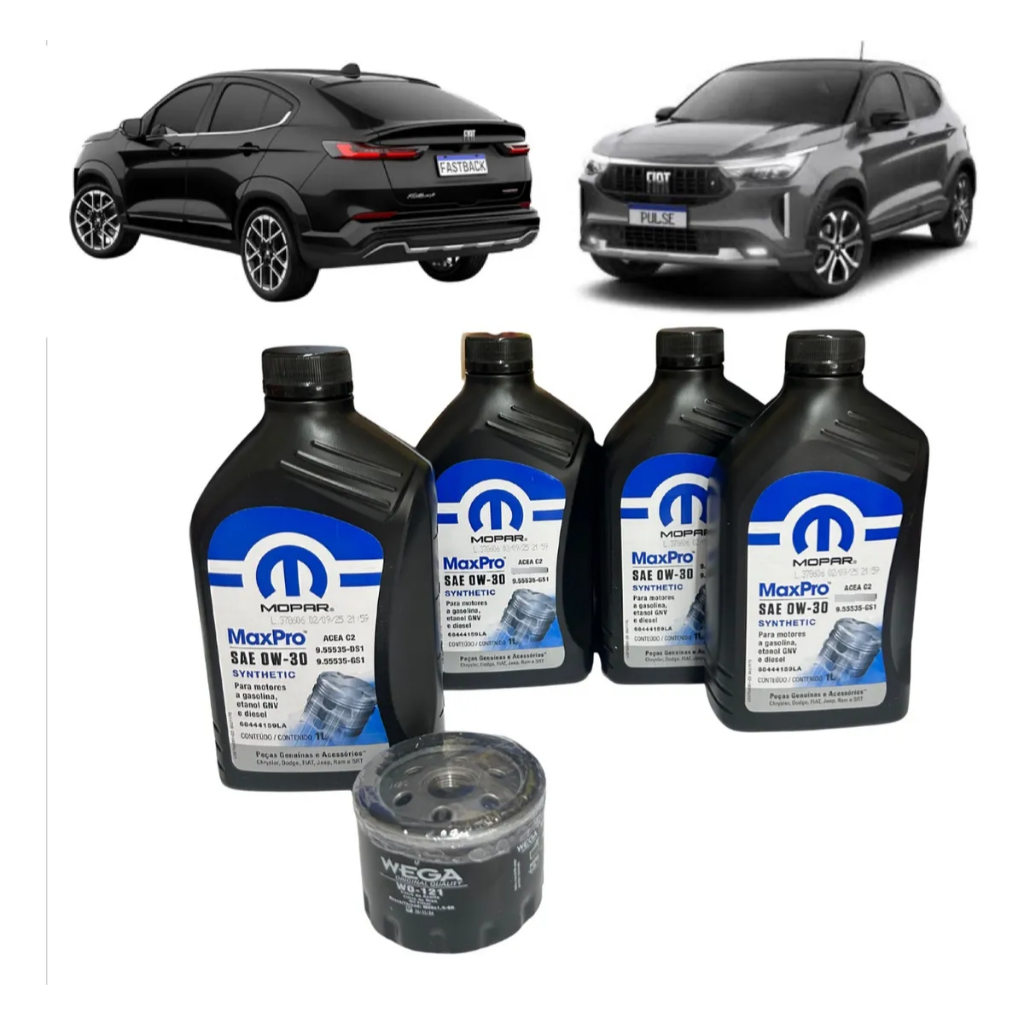 Kit Troca Óleo 0w30 Original Fiat Pulse / Fastback / Strada 1.0 Turbo ...