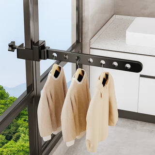 Varal De Roupas Com Suporte 8 Cabides Suporte Parede