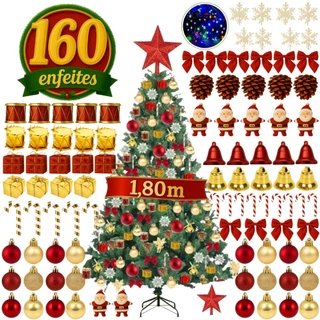 Kit Árvore Natal Completo Enfeites Decoração Decorada Cheia Todos Tamanhos Kit Luxo