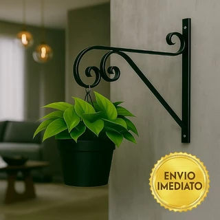 Suporte parede vaso de plantas ferro Arabesco