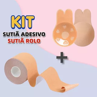 Kit 2 Conjunto para levantar o peito 1 Sutiã Rolo Adesivo + 1 par Sutiã Adesivo Pushup em Oferta na Shopee