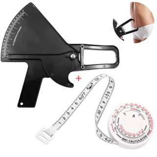 Kit Adipômetro Plicomêtro + Fita Métrica Retrátil IMC - Medição Gordura Corporal e Avaliação Física