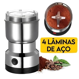 Moedor De Café 110v Elétrico Grãos Aço Inox 4 Lâminas Pronta Entrega