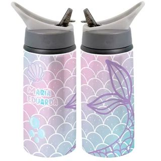Garrafa Sereia Infantil Com Nome em Oferta na Shopee