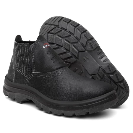 Botina de Segurança em Couro Solado Leve Bico de PVC Resistente COM CA Envio Imediato