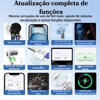 Fone Bluetooth Pro5 Premium | Imersão Total c Cancelamento Ruído Qualidade Superior p iPhoneAndroid — foto 3 — Achou Levou Brasil